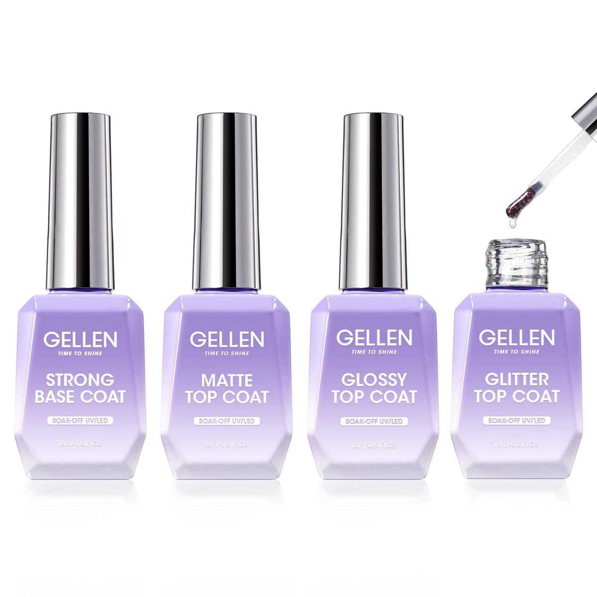GELLEN base coat 18ml bottle for smooth adhesion and long-lasting wear.