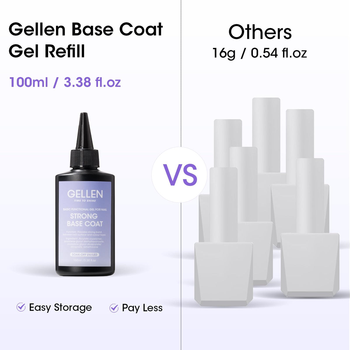 GELLEN base coat provides enhanced adhesion and durable finish.