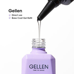 GELLEN base coat yields a durable, glossy base for color.