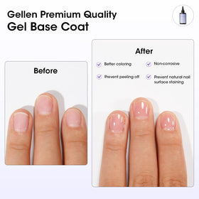 GELLEN base coat under UV lamp for quick, even curing.