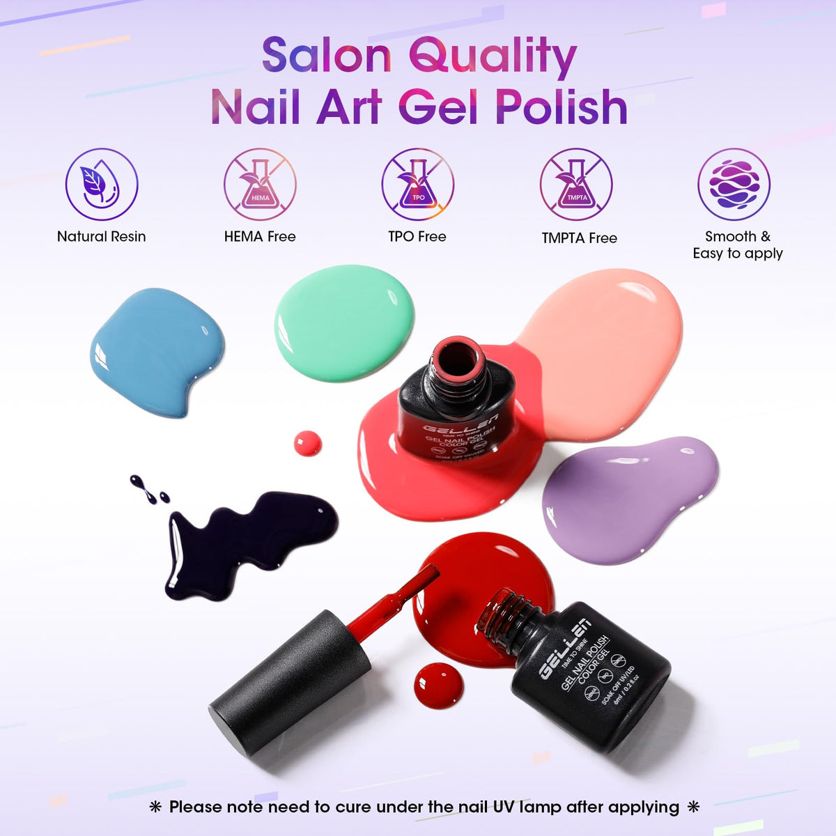 GELLEN matte top coat bottle for velvety, non-glossy looks.