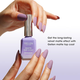 GELLEN glitter top coat adds subtle rainbow sparkle for glam nails.