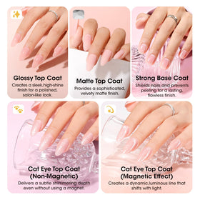 GELLEN glitter top coat adds sparkle for festive nail designs.