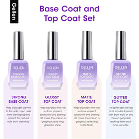 GELLEN glossy top coat provides a brilliant shine and color protection.
