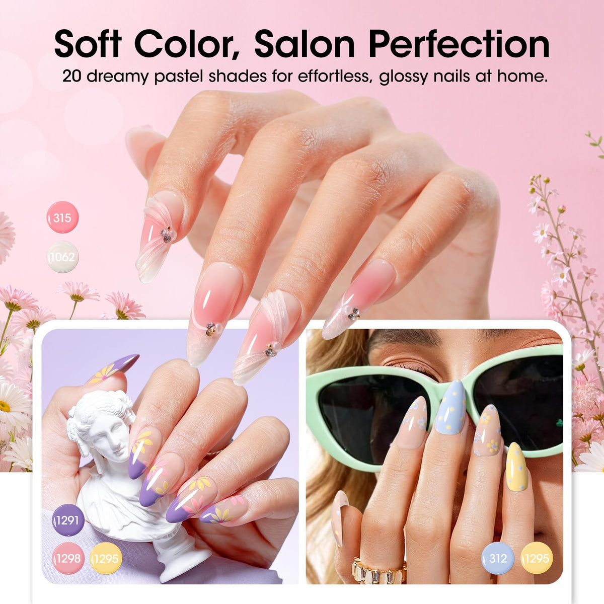 GELLEN glossy top coat adds long lasting shine and protective seal.
