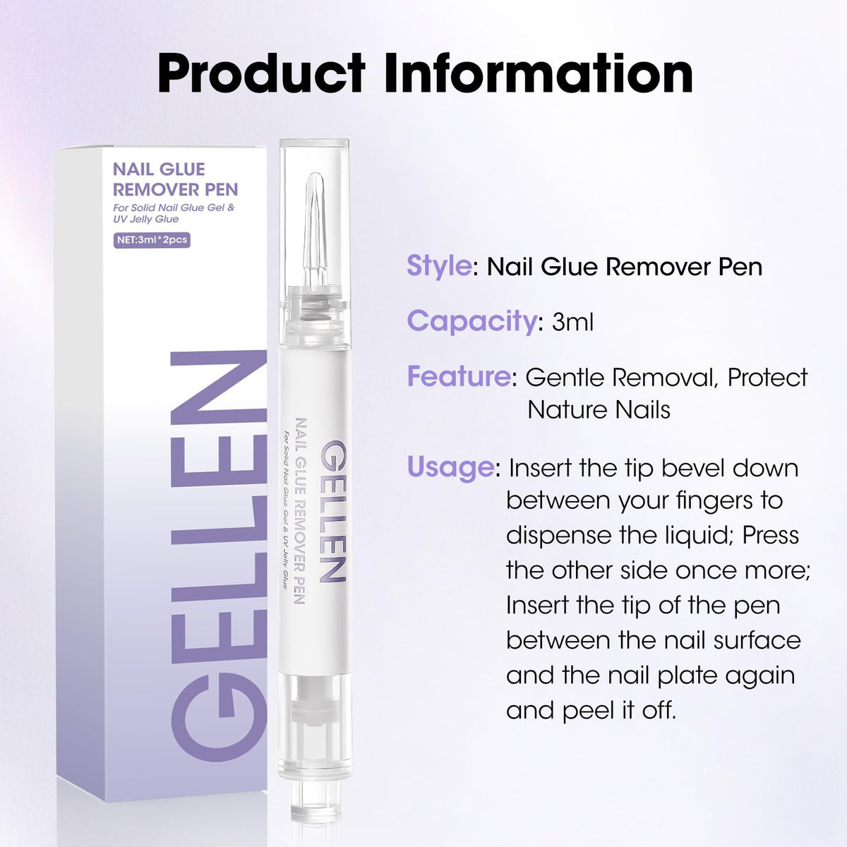 GELLEN five-pack remover set ideal for home use on press-ons