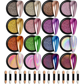 GEL PARTY 16-color palette showcases mirror finish shades for dazzling gel nail designs.