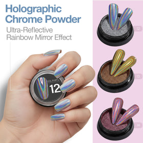 GEL PARTY aurora finish adds dreamy, pearlescent glow over bases for soft transitions.