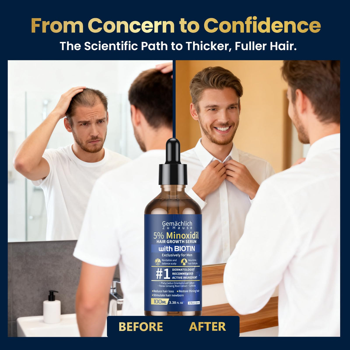 Gemächlich Zu Hause 100ml bottle packaging for two-month hair growth routine