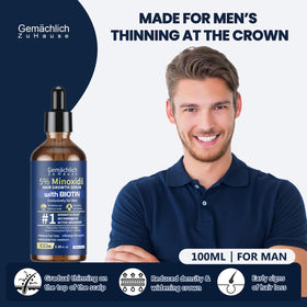 Gemächlich Zu Hause Minoxidil application dropper showing daily treatment