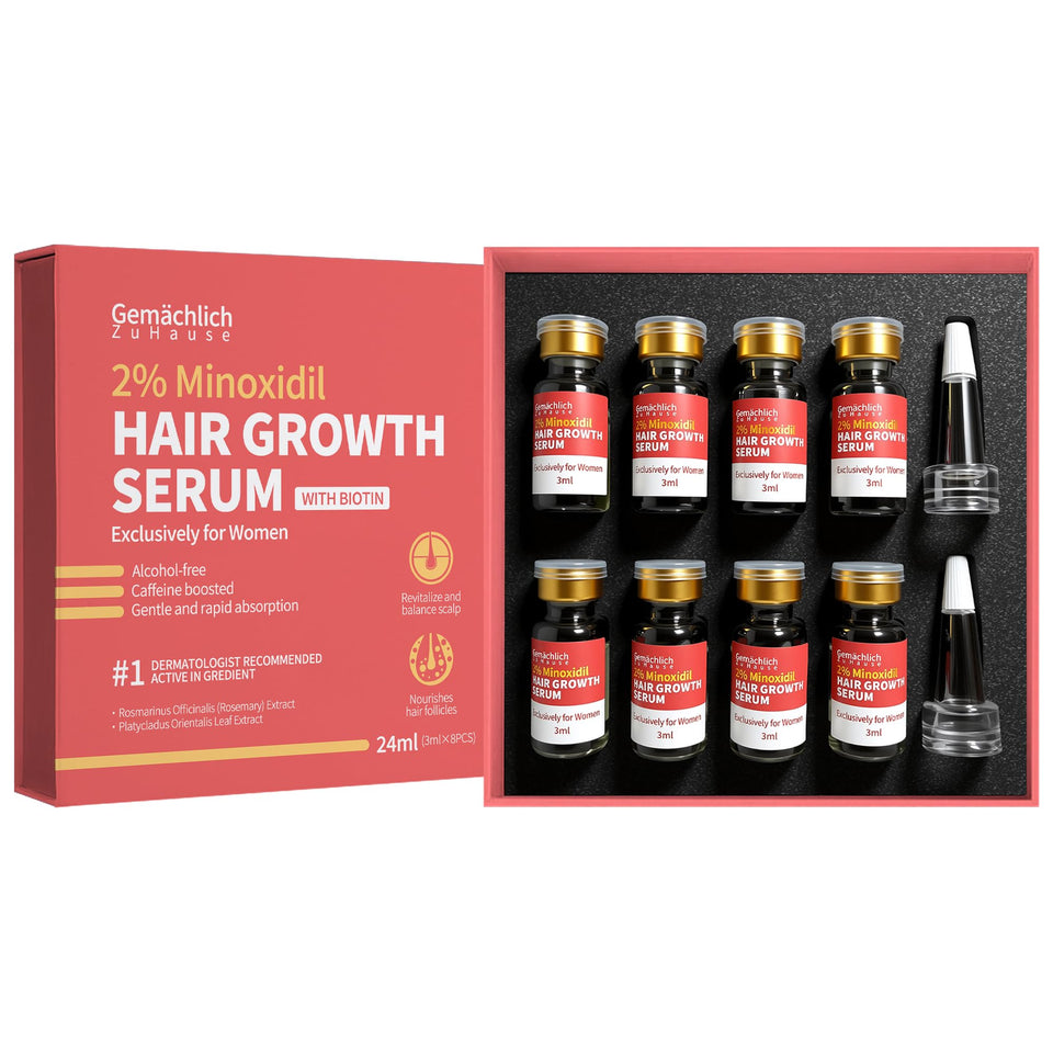 Gemächlich Zu Hause Minoxidil for Women bottle shows a lightweight, non-greasy serum for daily use.