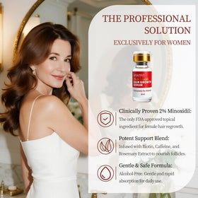 Gemächlich Zu Hause Minoxidil for Women application demonstrates easy scalp dropper use.
