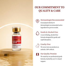 Gemächlich Zu Hause Minoxidil women scalp application illustrates quick absorption into the scalp.