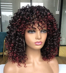 GEMBON Curly Afro Wig cap detail with memory-curl technology for easy reshaping.