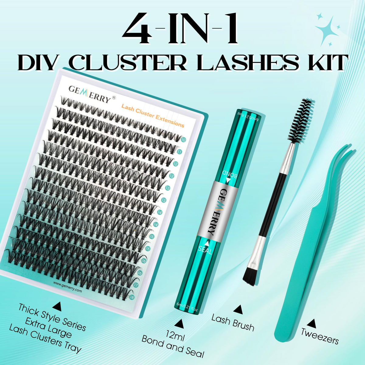 GEMERRY 280pcs lash clusters provide versatile volume for natural to dramatic looks.