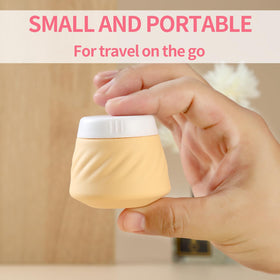 Gemice silicone cream jars anti-drip flip cap preventing leaks during transit.