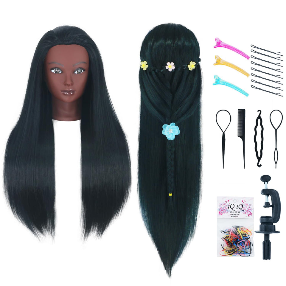 Gemiei mannequin head with 26-28 inch hair for practice and styling sessions.