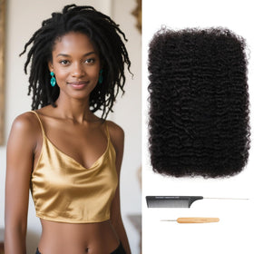 Gemlong Afro Kinkys bulk hair front view, lightweight and easy to style.