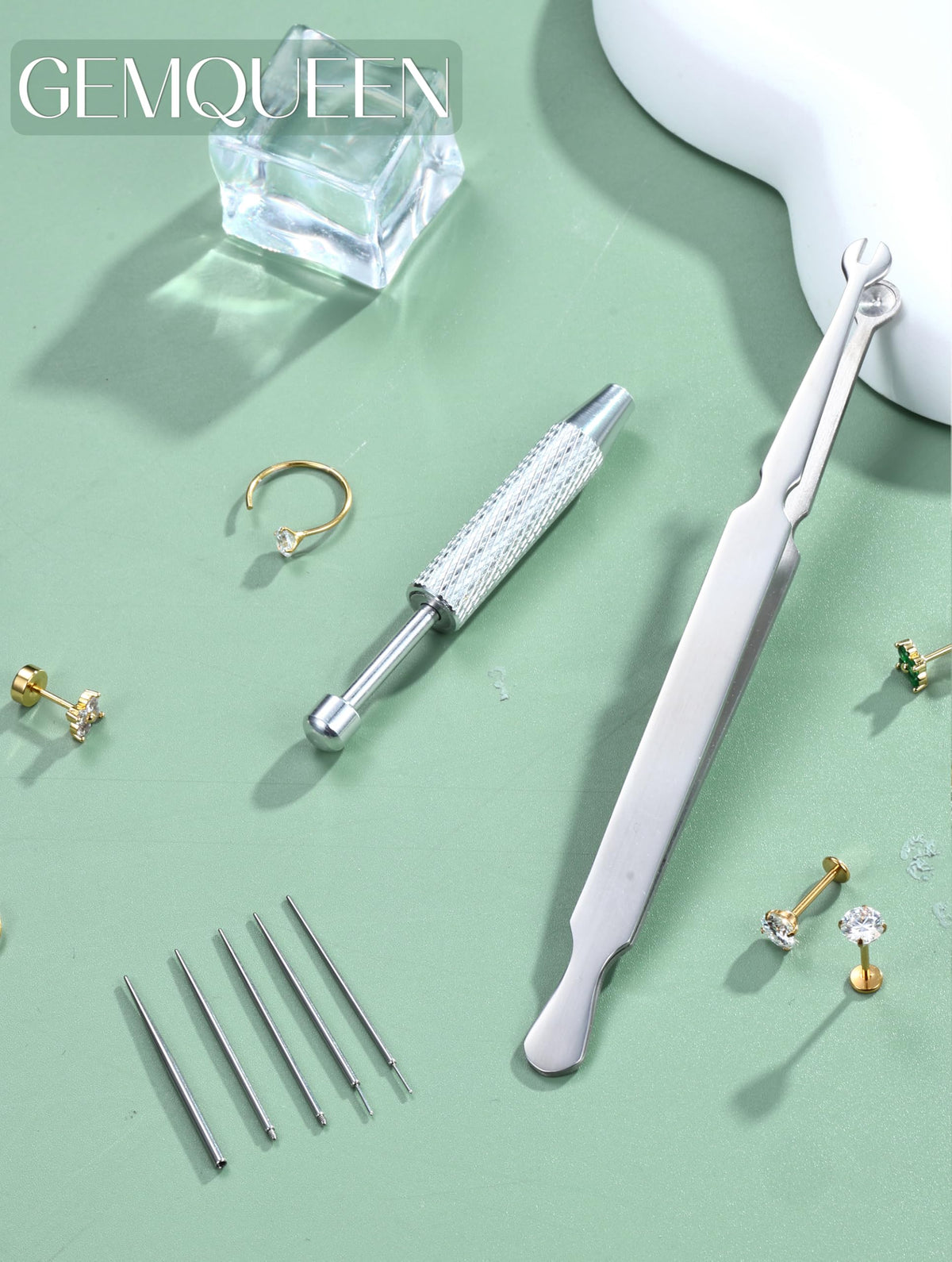 GemQUEEN easy-to-use piercing kit suitable for beginners.