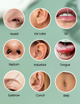GemQUEEN versatile piercing tools for nose, lip, and helix jewelry.