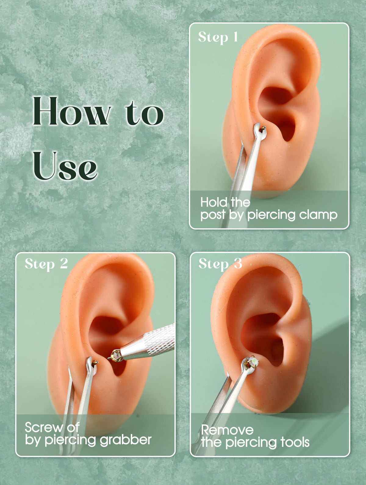 GemQUEEN stainless steel piercing needles set with smooth surfaces.