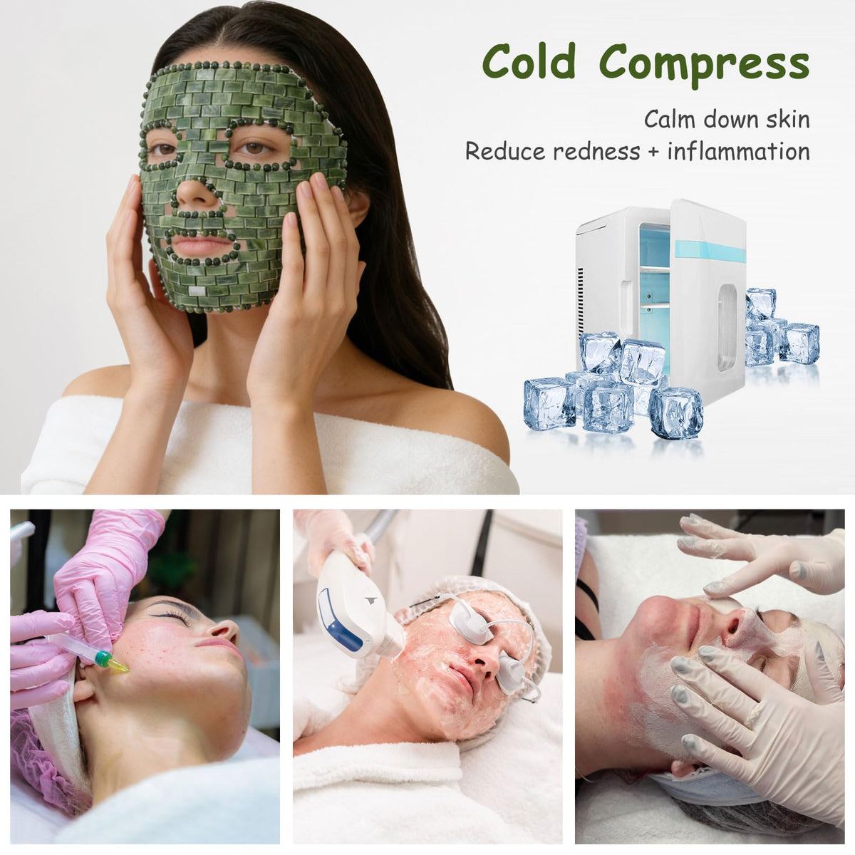 Handmade polished surface on Gemshan Jade Mask for smooth skin contact