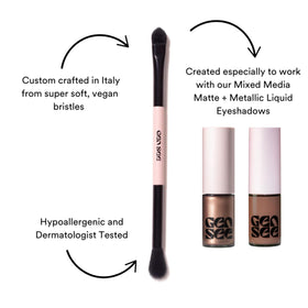 Gen See dual-ended brush head closeup highlighting controlled blending.