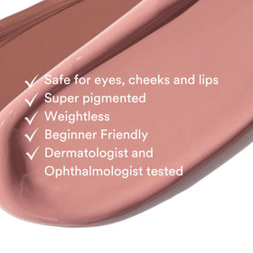 Gen See Mixed Media Matte Eyeshadow Melon blend demonstrates buildable coverage for sheer to bold looks.