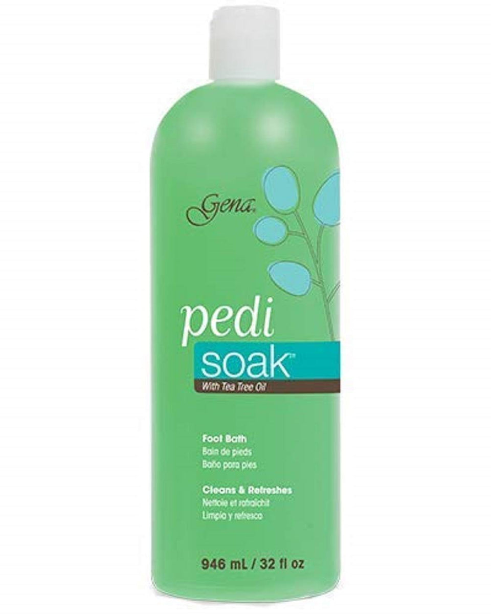 Gena Pedi Soak Foot Bath bottle ready for home pedicure routines