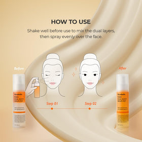 Genabelle PDRN Dual Glow Serum Mist peptides over glass bottle