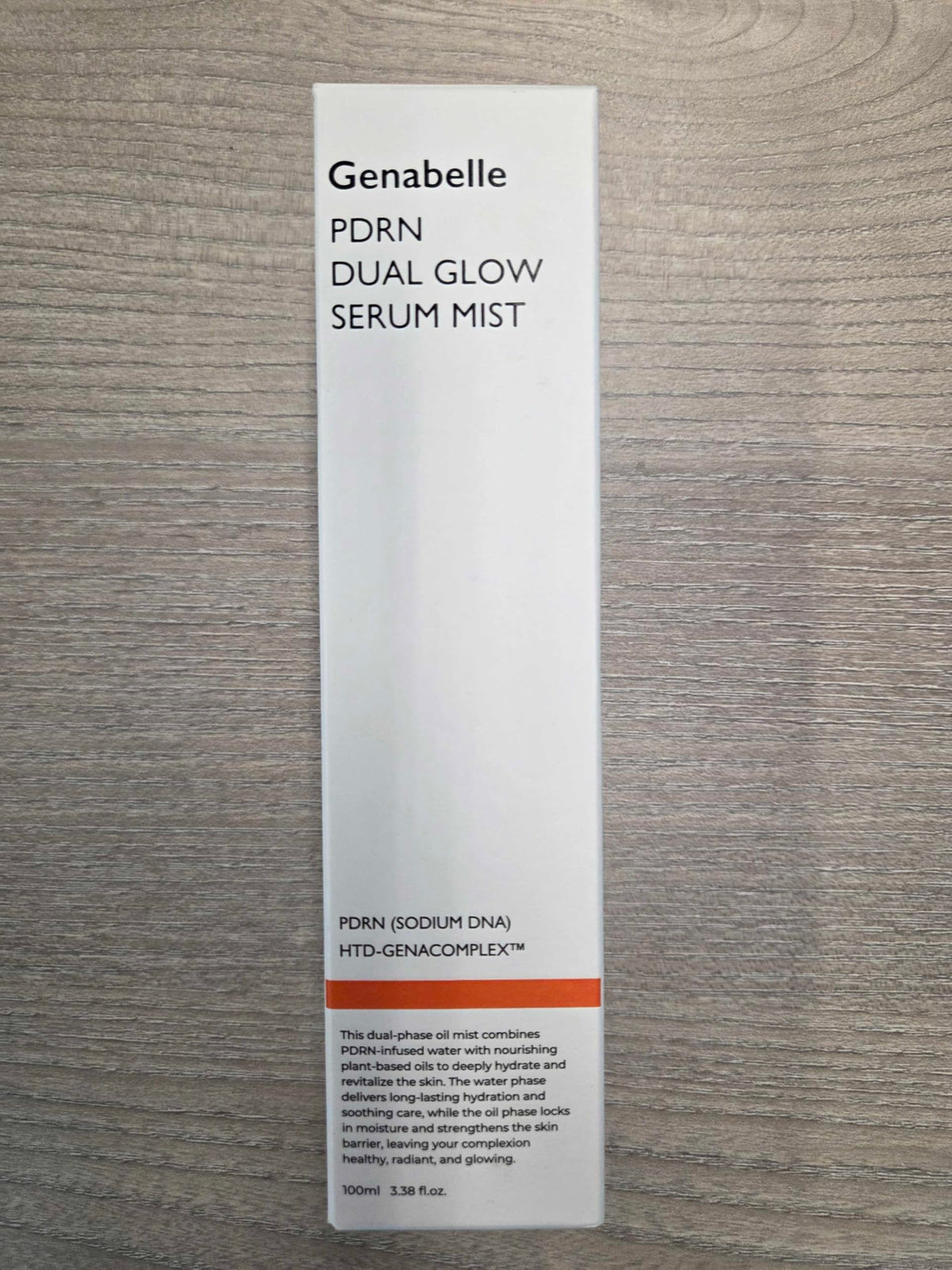 Genabelle PDRN Dual Glow Serum Mist vanity application for glow