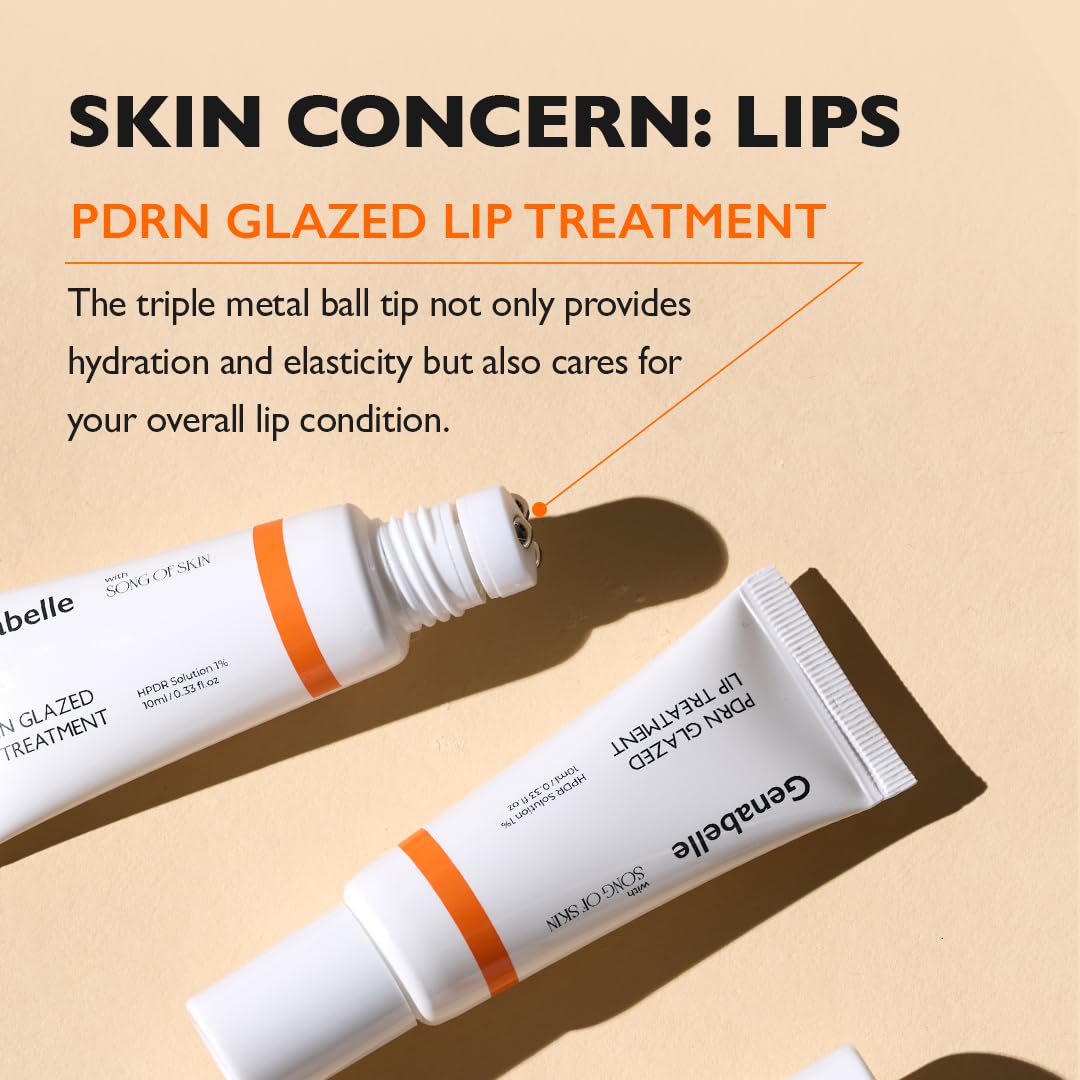 Genabelle PDRN Glazed Lip Treatment being used as an overnight lip conditioning mask.