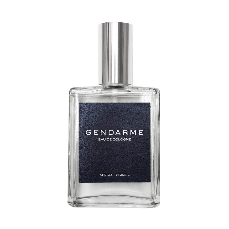 Gendarme EDC 4oz spray front view highlights crisp citrus freshness for daily wear
