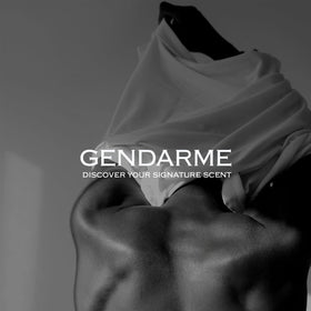 Gendarme EDC 4oz spray label detail emphasizes clean, timeless presentation