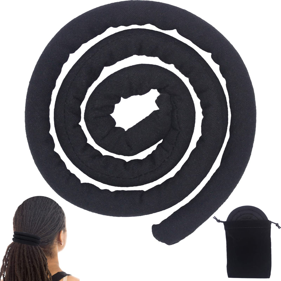 General spiral lock hair tie wrapping thick dreadlocks securely for active wear.