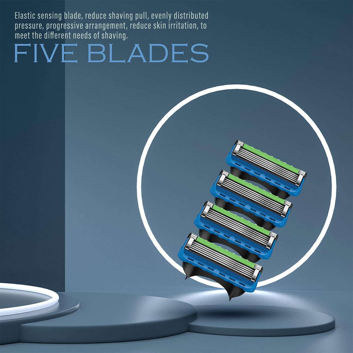 Generic 12-blade replacement cartridge set close-up highlights blade spacing