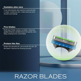 Generic 12-blade replacement cartridge set detailed edges highlight precision shaving performance