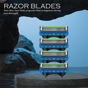Generic 12-blade replacement cartridge set front view shows compatible design for quick replacement