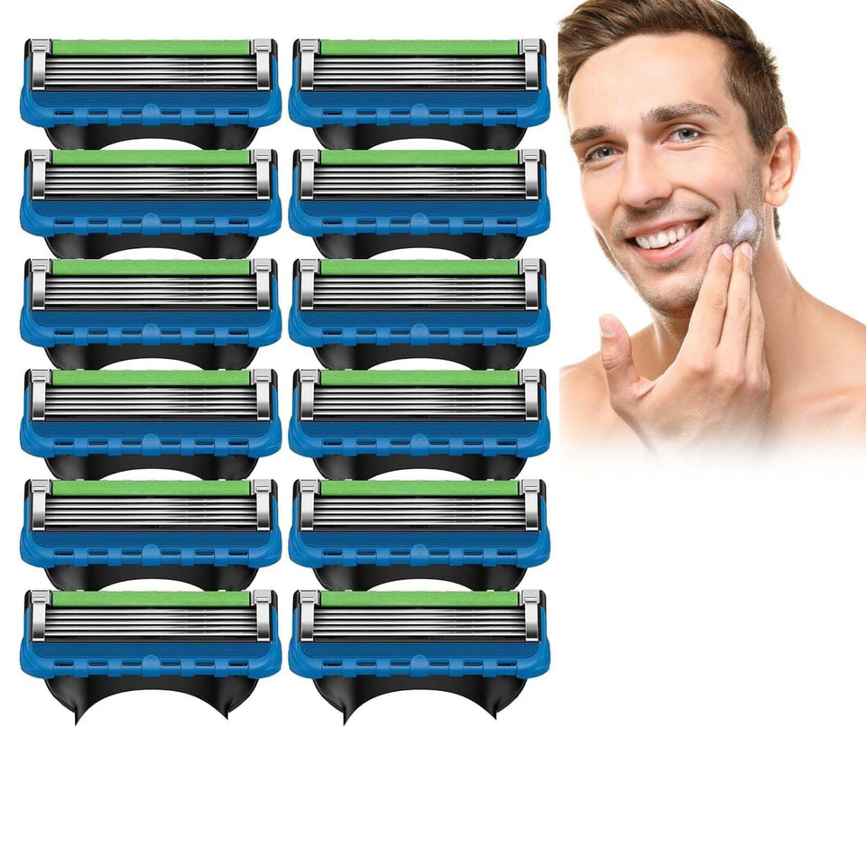 Generic 12-blade replacement cartridge set packshot highlights precision blades for a smooth shave