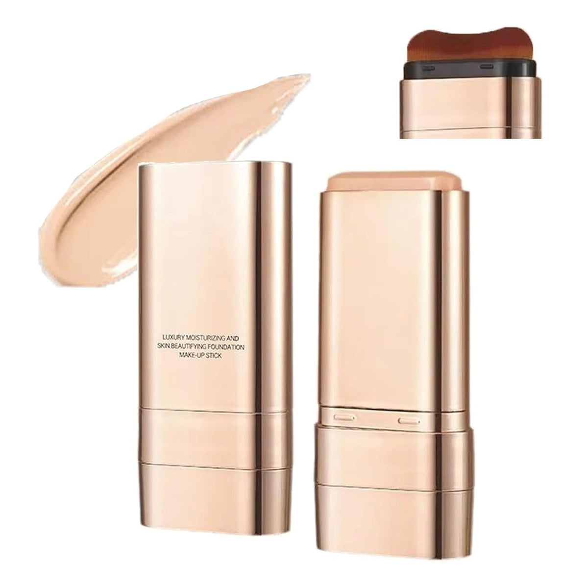 Generic 2Pcs dual-ended concealer foundation stick with integrated brush for seamless application