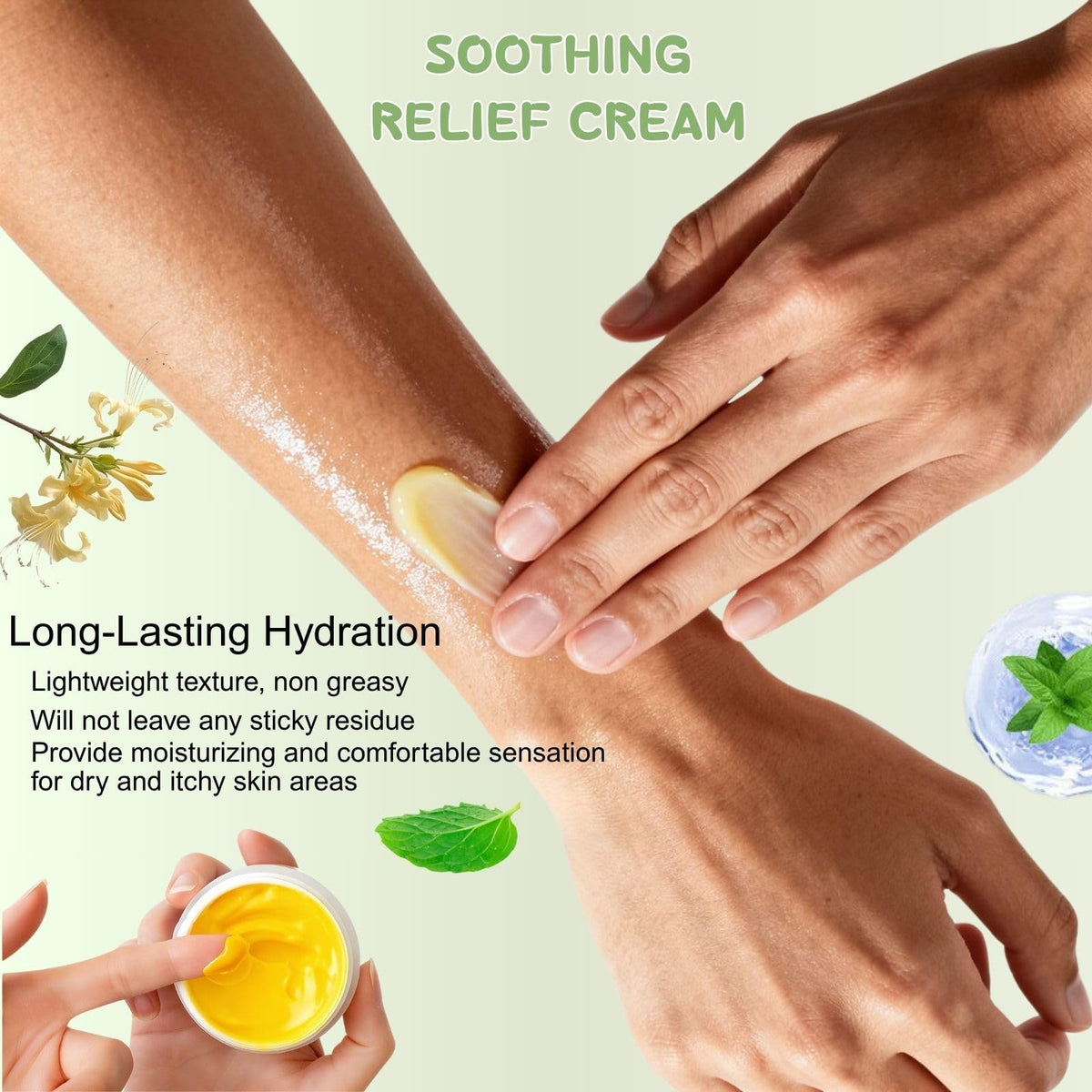 Generic Soothing Relief Cream helps dry skin areas like knees and elbows