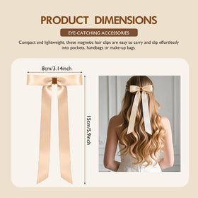 Generic 3-color mixing hair clip adds subtle accent.