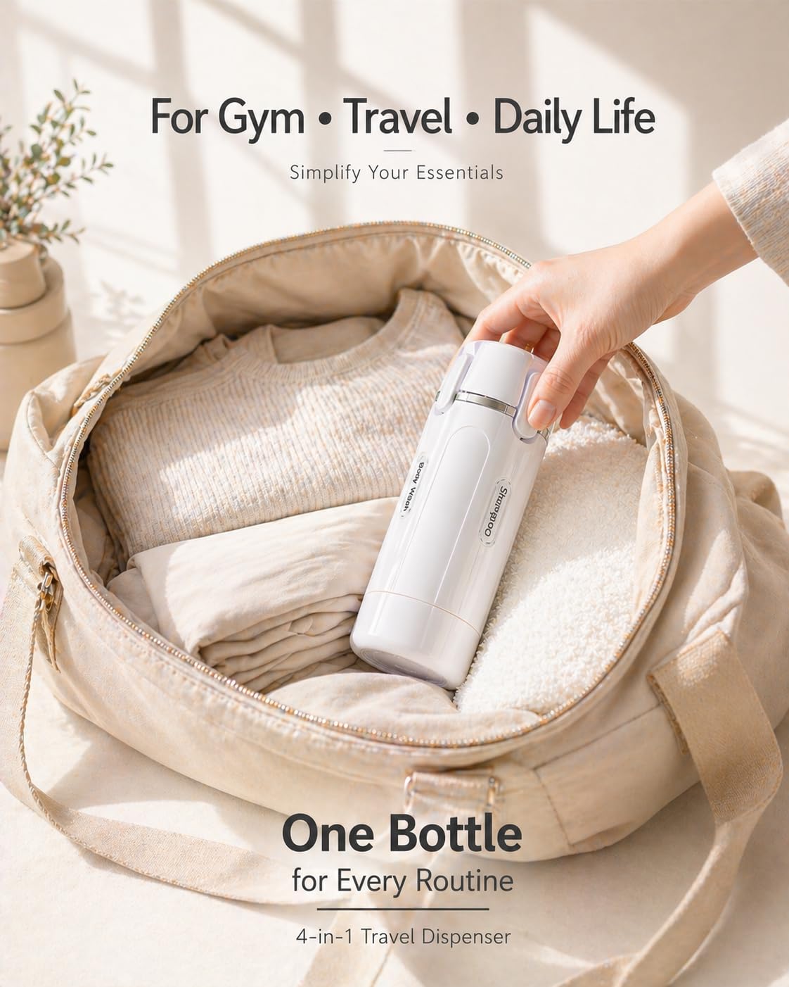 Generic 4 in 1 travel dispenser bottle thick creams compatible long-lasting