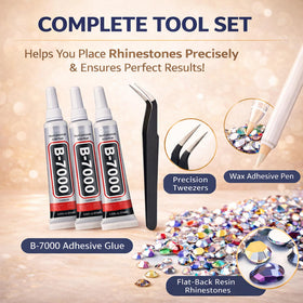 40-color rhinestones compartments for easy color selection during crafts.