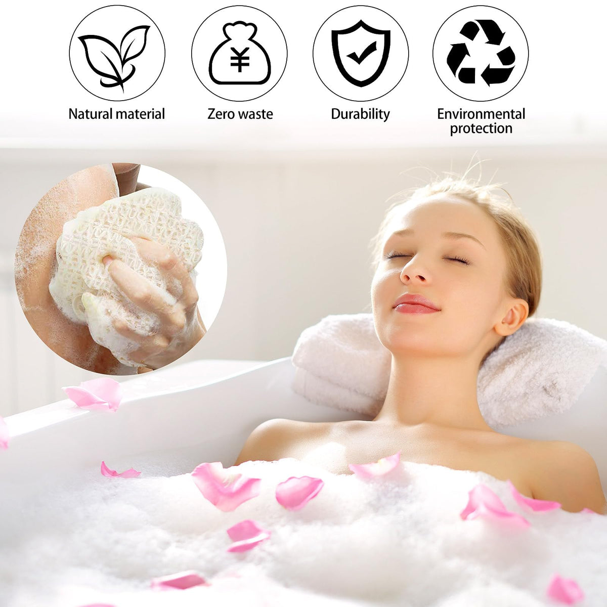 Generic 40-pack of exfoliating soap bags for value and reuse at home.
