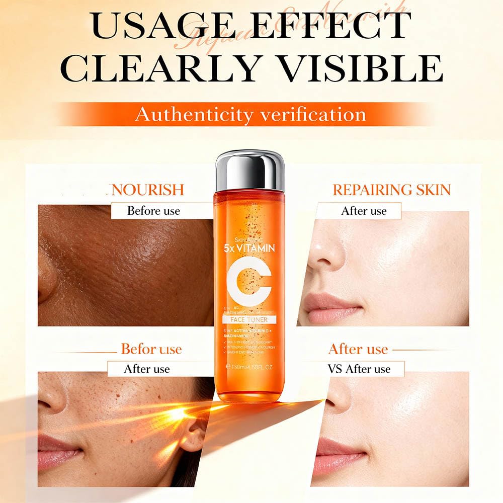 Generic 5x Vitamin C Toner outdoors wind protection: guards skin during chilly days.