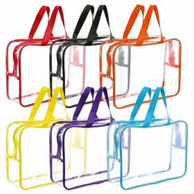 Generic 6-pack clear makeup bags for organized cosmetics on the go.