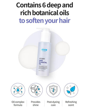 Generic A.t.o.m.y Hair Essential Oil application on mid-lengths for smoothness and manageability