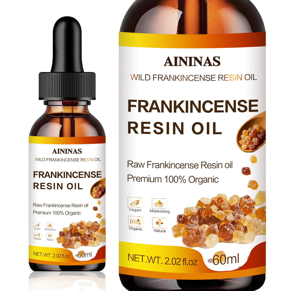 Generic AININAS Frankincense Resin Oil bottle offers soothing, deep hydration for face and body.
