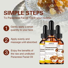 AININAS Frankincense Resin Oil texture close-up shows lightweight, fast-absorbing hydration.